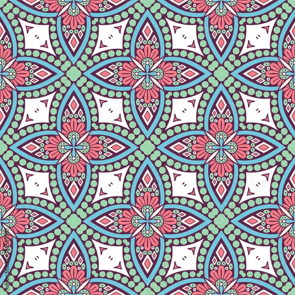 Fototapeta Seamless pattern. Vintage decorative elements