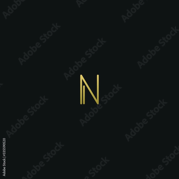 Fototapeta Creative modern elegant trendy unique artistic N NN initial based letter icon logo