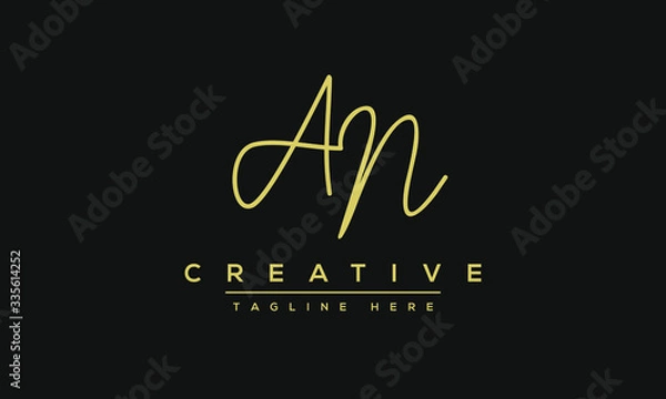Obraz AN Letter Logo Design. Creative Modern A N Letters icon vector Illustration.