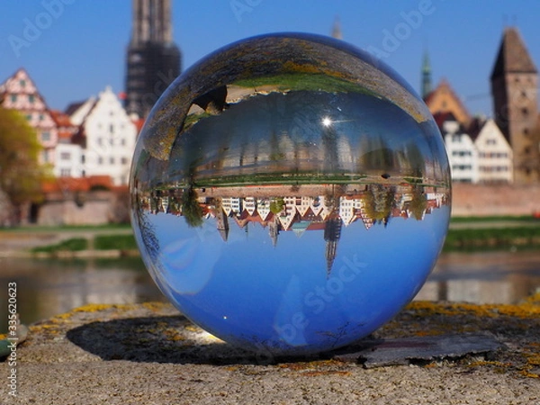 Obraz Ulm Skyline in der Glaskugel