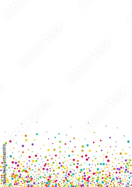 Obraz White Top Dot Card. Orange Happy Confetti 