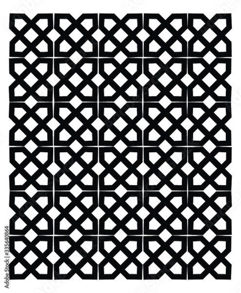 Fototapeta Arabic pattern seamless background. Geometric muslim ornament backdrop.  vector illustration of islamic texture