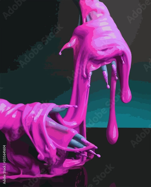Fototapeta dripping fuchsia slime
