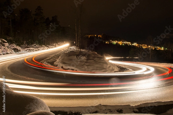 Obraz light trail in a curve