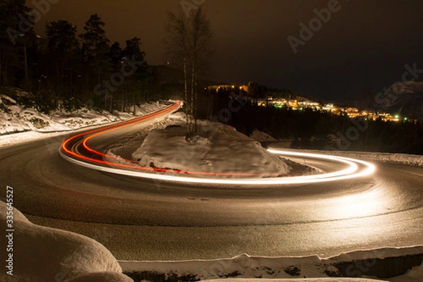 Obraz light trail in a curve