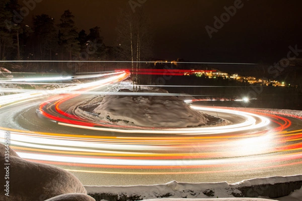 Obraz light trail in a curve