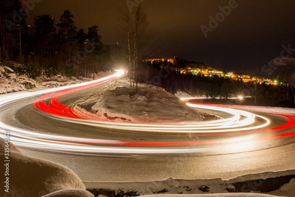 Obraz light trail in a curve