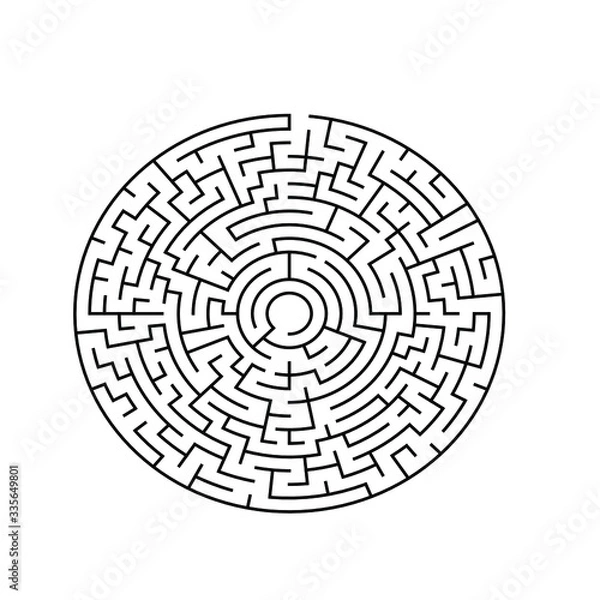 Fototapeta A circular maze with no solution, 13 corridors wide