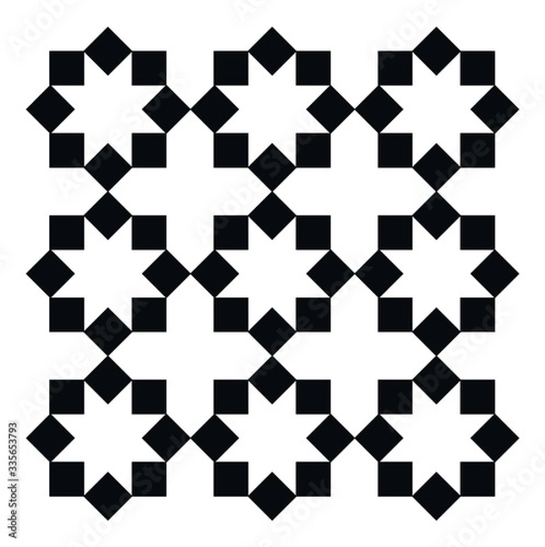 Fototapeta Geometric pattern background vector illustration. black grey white pattern background