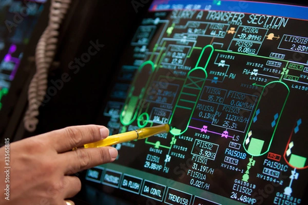 Obraz panel sterowania w fabryce