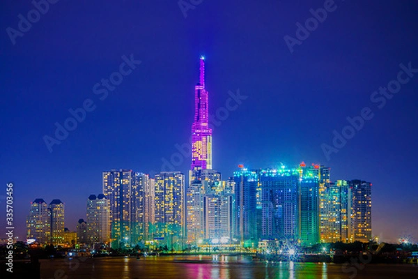 Obraz City scape in Ho Chi Minh city,Viet Nam,Landmark view.