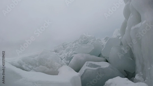 Obraz Зимняя красота озера Балхаш и города Приозёрск