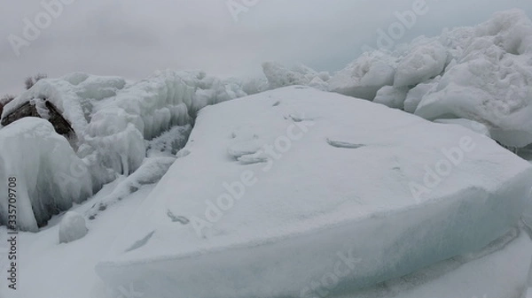 Obraz Зимняя красота озера Балхаш и города Приозёрск