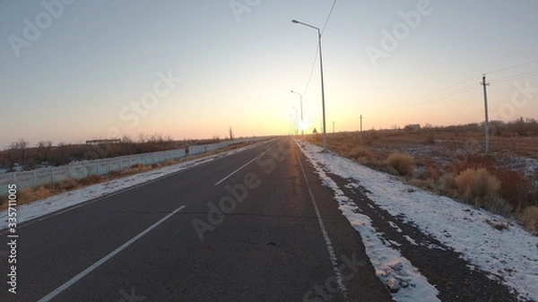 Obraz Зимняя красота озера Балхаш и города Приозёрск