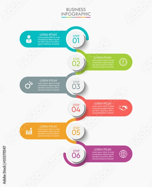 Obraz Business data visualization. timeline infographic icons designed for abstract background template milestone element modern diagram process technology digital marketing data presentation chart Vector
