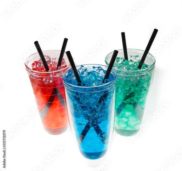 Fototapeta Colorful Kool-aide isolated against a white background