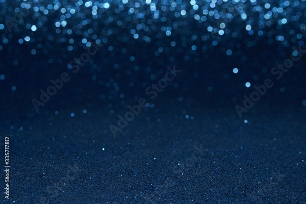 Fototapeta blue bokeh glitter texture christmas abstract background