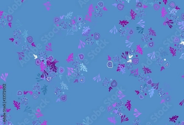 Obraz Light Pink, Blue vector texture with abstract forms.