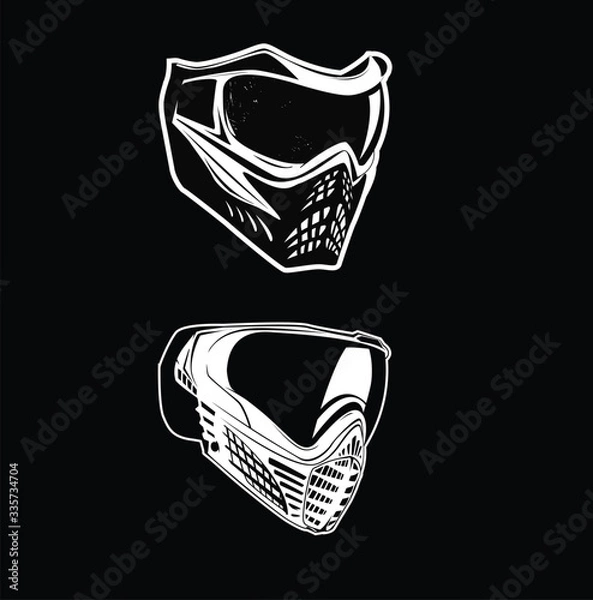 Fototapeta Two respirator illustrations on the black background