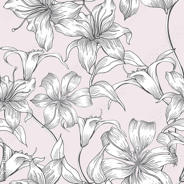 Obraz Beautiful seamless floral pattern background.
