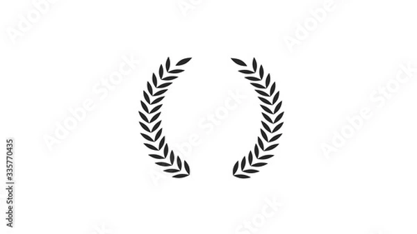 Obraz Black wheat icon on white background,wreath icon,New wheat icon