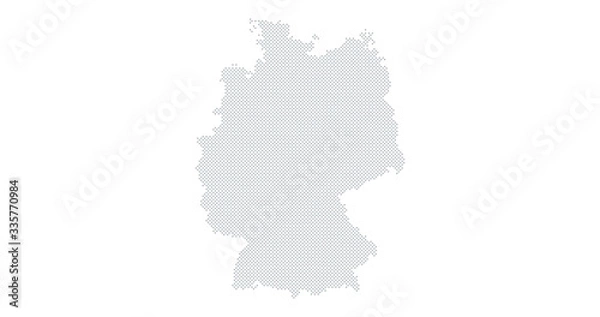 Obraz Germany country map backgraund made from halftone dot pattern. Vector illustration isolated on white background