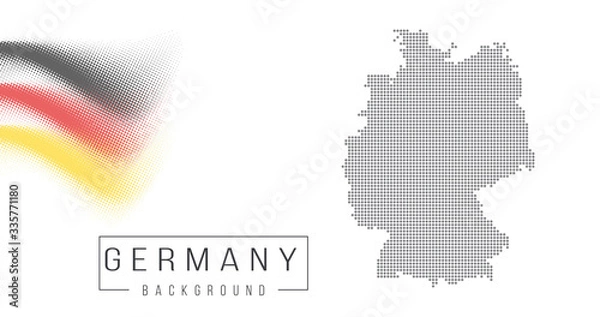 Obraz Ukraine country map backgraund made from abstract halftone dot pattern, Flag concept. Vector illustration isolated on white background