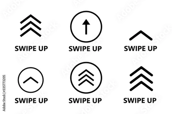 Fototapeta Swipe up. Set of buttons for social medias. Instagram concept