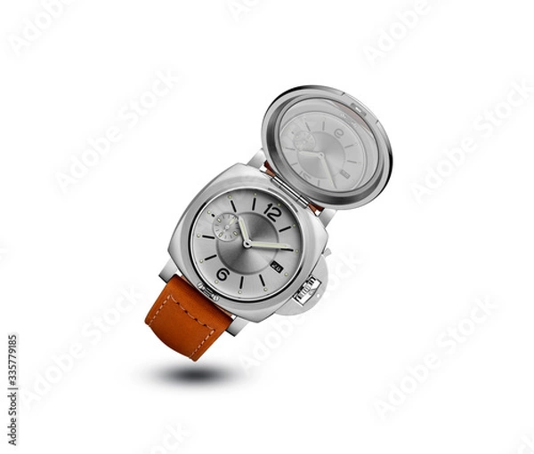 Obraz brown leather watch for men