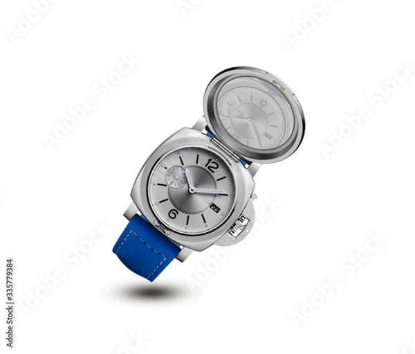 Obraz blue leather watch for men