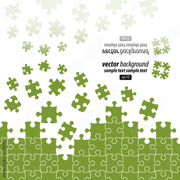 Fototapeta Puzzle pieces vector design reflected