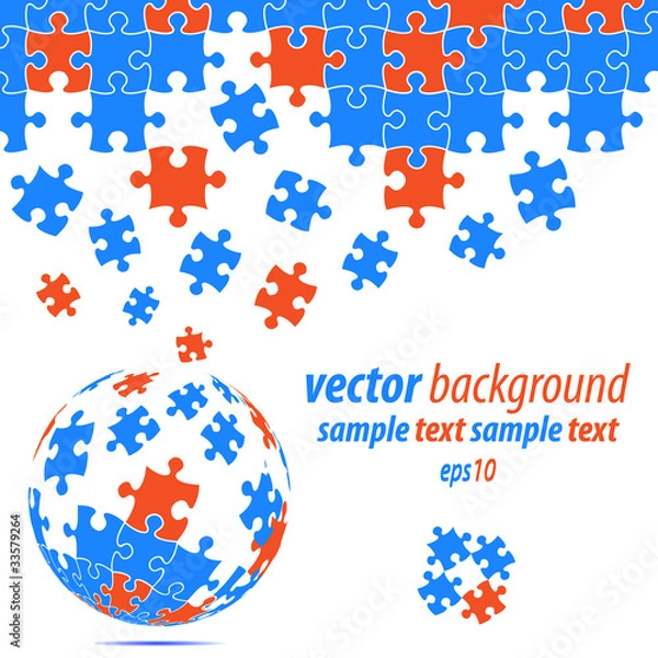 Fototapeta Puzzle pieces vector design