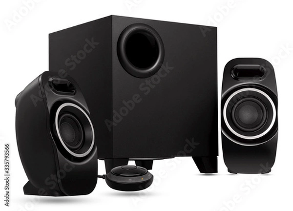 Fototapeta speakers isolated on white background