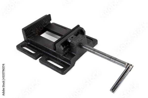 Fototapeta black bench vise table clamp