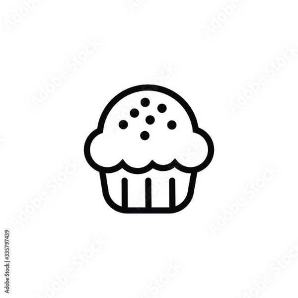 Fototapeta Cake line icon vector simple design