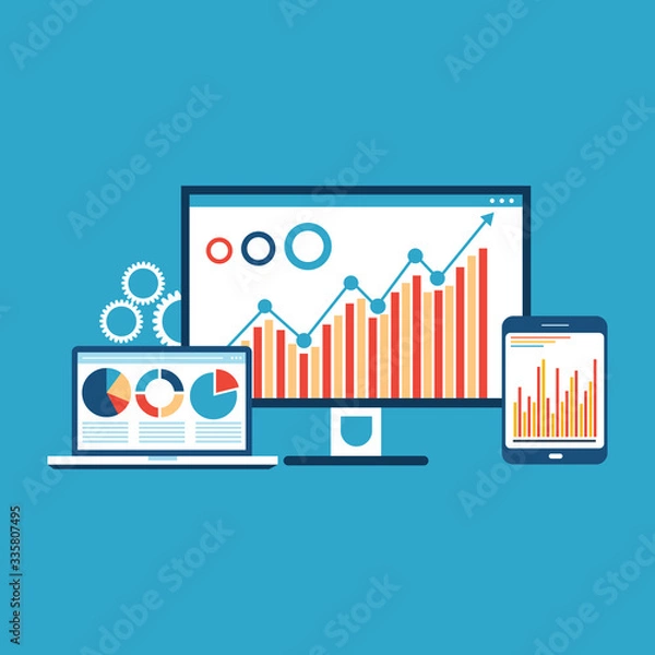 Fototapeta website analytics and SEO data Analytics concept