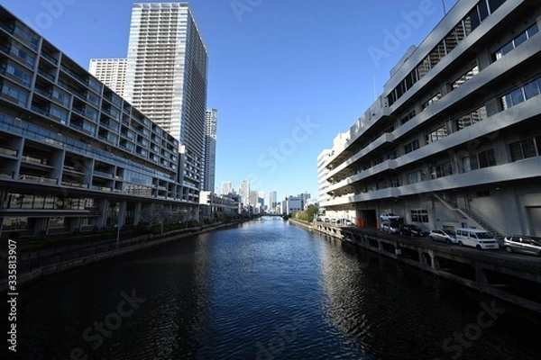 Obraz 運河沿いの都市