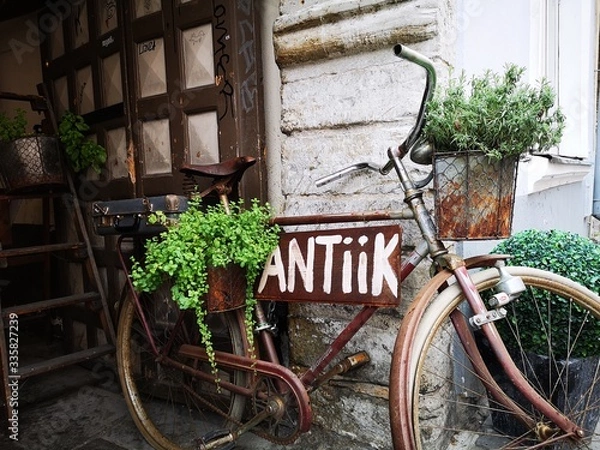 Obraz old bicycle with flowers