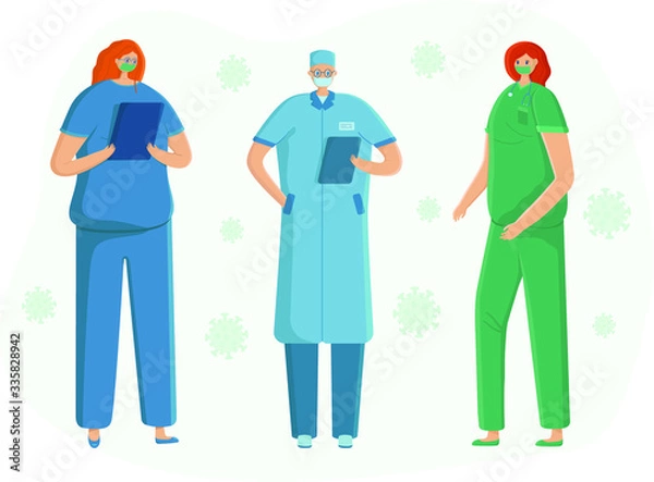 Obraz 
Medical staff talking about the virus