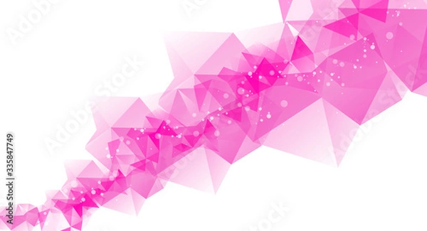 Fototapeta Abstract pink polygon with white background