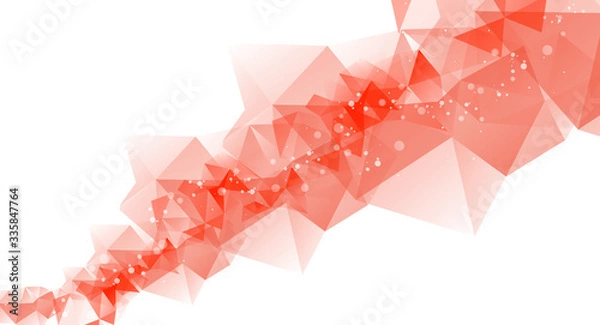 Fototapeta Abstract red polygon with white background