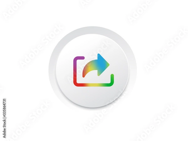 Obraz Music player share rainbow gradient icon button