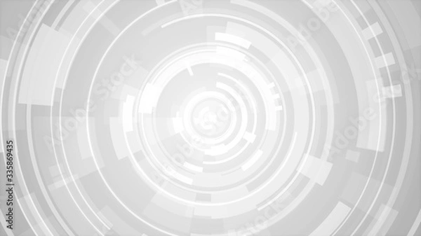 Fototapeta Circle white gray bright technology Hi-tech background. Abstract graphic digital future concept design.