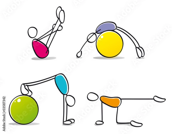 Obraz zabawne osoby ćwiczące pilates