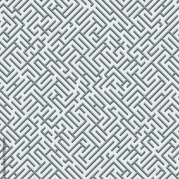 Fototapeta Abstract geometric seamless pattern. Maze. Labyrinth.