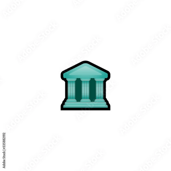 Fototapeta Classical Building Isolated Realistic Vector Icon.  Illustration Icon