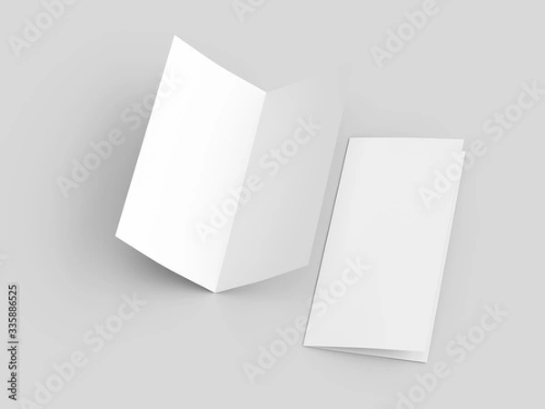 Fototapeta Leaflet folded to DL format - mock up