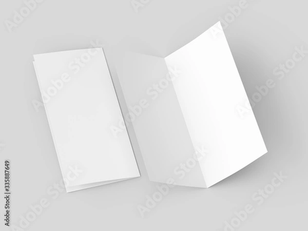 Fototapeta Leaflet folded to DL format - mock up