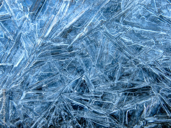 Fototapeta Winter. Freezing water with various patterns