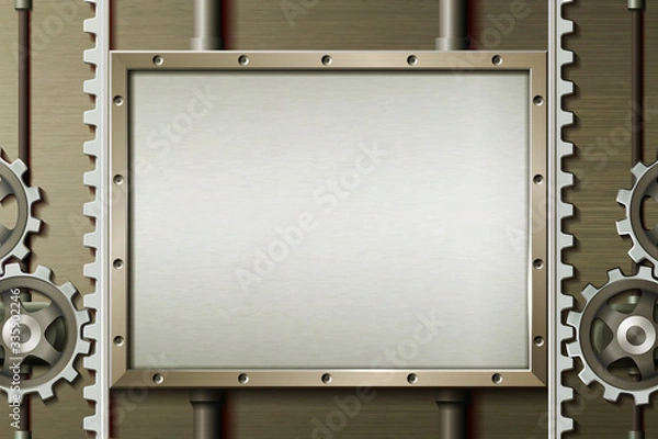 Obraz  Metallic background with elements of mechanics